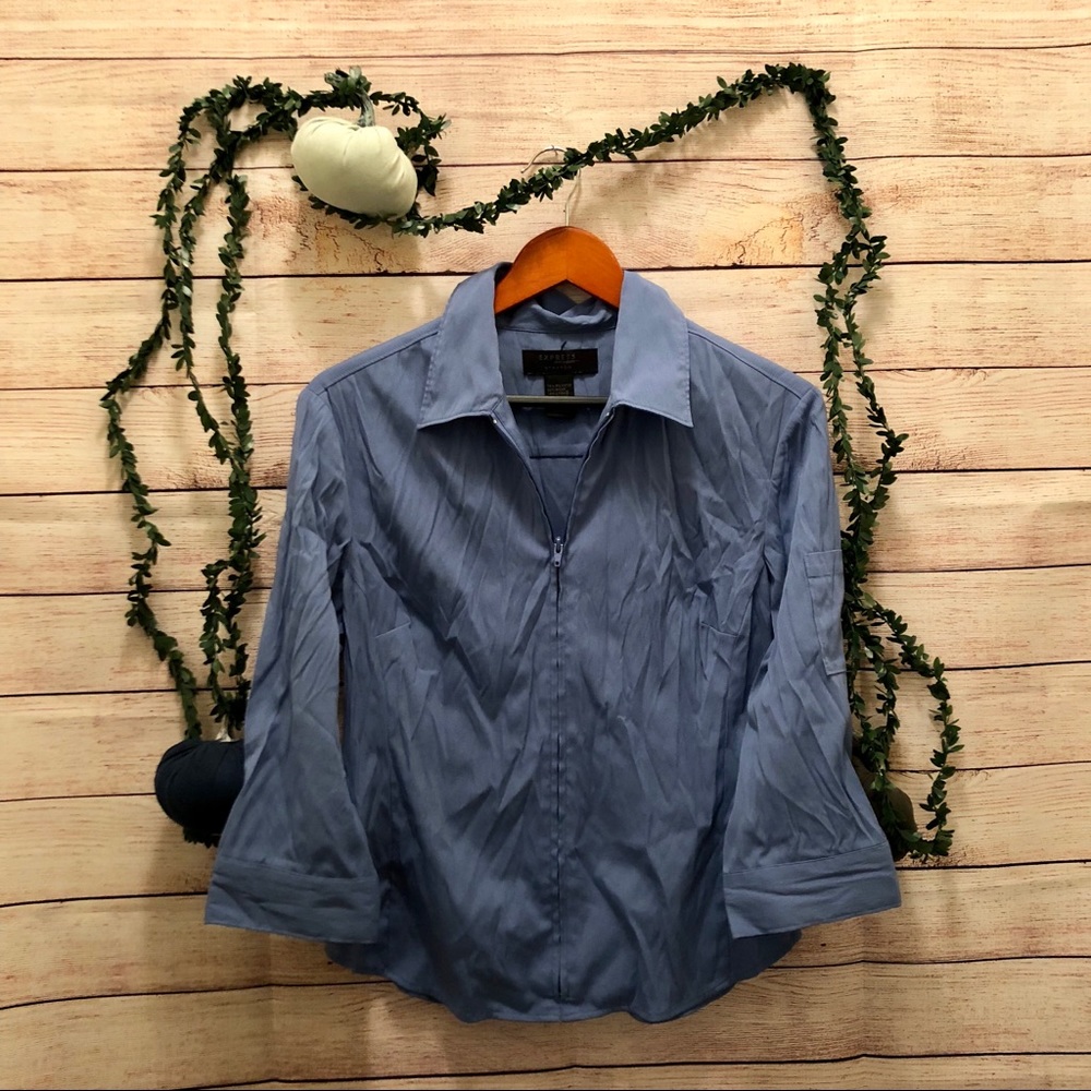 SALE: Express Navy Blue Zip Up Collared Jacket